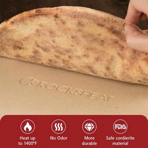 Miniatura 3 de K ROCKSHEAT Piedra para Pizza Redonda de 16 Pulgadas para Parrilla y Horno, Piedra de Hornear Grande de Cordierita para Pan, Piedra de Cocción