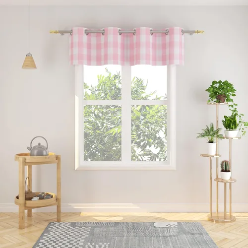 Miniatura 116 de Cortinas de 24 pulgadas de largo con diseño Buffalo Check Gingham Plaid para ventanas de cocina y baño, tratamiento para ventanas con 2 paneles