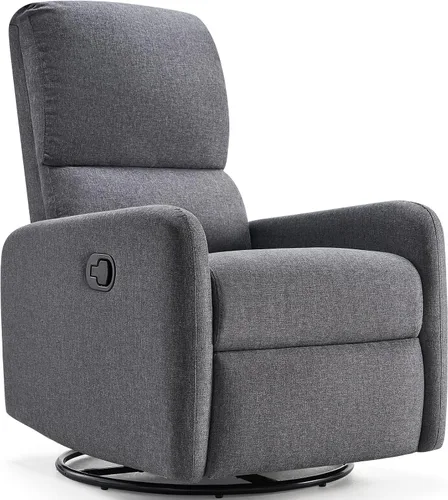 Miniatura 7 de Jocisland Silla Giratoria Reclinable para Adultos, Silla de Balancín para Cuarto de Bebé con Respaldo Alto, Pequeño Balancín para Espacios Crema