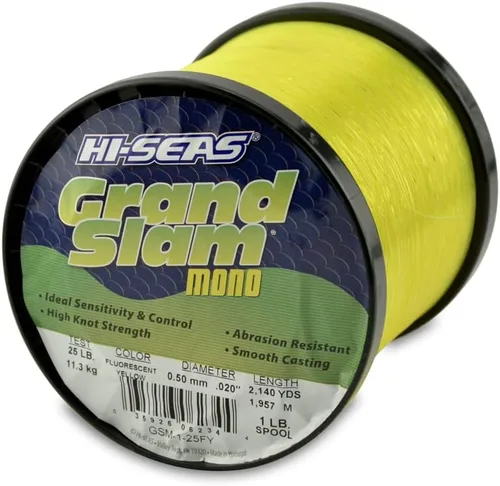 Miniatura 32 de Sedal de Pesca de Monofilamento HI-SEAS Grand Slam - Fuerte y Resistente a la Abrasión en Transparente, Rosa, Verde, Azul Ahumado, Amarillo