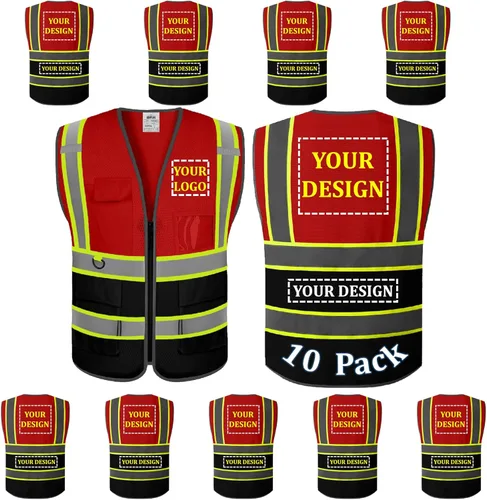 Miniatura 13 de BeautyWill Chaleco de Seguridad con Logo Personalizado Clase 2 Chaleco Reflectante de Alta Visibilidad Chaleco de Construcción Transpirable