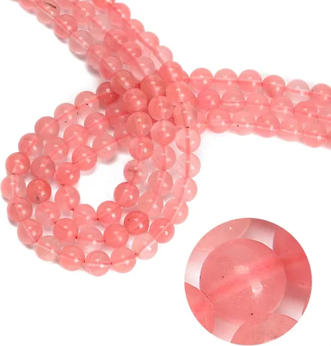 Miniatura 19 de 65 cuentas de jade blanco de 0.236 pulgadas, piedra natural, piedras preciosas redondas auténticas para hacer pulseras de bricolaje, joyas, cuerdas