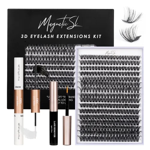 Miniatura 9 de Extensiones de pestañas en racimo 72, pestañas postizas, extensiones de pestañas reutilizables, para colocar uno mismo, aspecto natural, mezcla