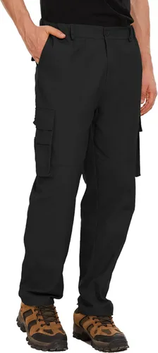 Miniatura 2 de LVCBL Pantalones cargo para hombre, ajuste relajado, tácticos, pantalones de trabajo, pantalones de algodón con bolsillos