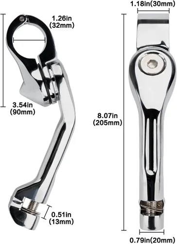 Miniatura 6 de Kit de montaje de clavija de carretera en ángulo largo de 1-1/4 pulgadas para Harley Touring Road King Street Glide Road Glide Electra Glide Softail