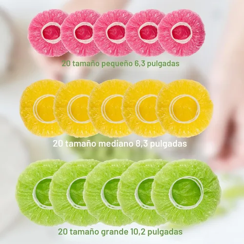 Miniatura 2 de MAQIHAN 60 piezas de cubiertas para cuencos reutilizables - Bolsas elásticas de plástico para mantener frescos los cuencos, cubiertas