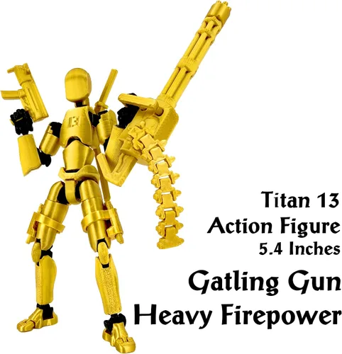 Miniatura 2 de Gatling Gun T13 Titan 13 Juego de Figuras de Acción【Ensamblado】, Figura de Acción de Robot Impresa en 3D robo 13 Juguetes Fidget de Acción Figura