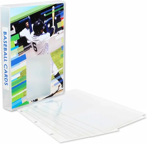 Miniatura 7 de UniKeep Mini estuche de almacenamiento con temática deportiva para tarjetas intercambiables, incluye 25 páginas de carga superior, ideal
