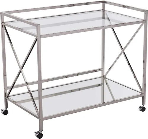SEI FURNITURE Southern Enterprises Maxton - Carrito de bar, plateado pulido