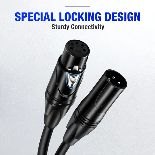 Miniatura 3 de Paquete de 2 adaptadores DMX, 6 pulgadas XLR 3M a XLR 5F DMX cable de iluminación para entrada y salida de iluminación de escenario