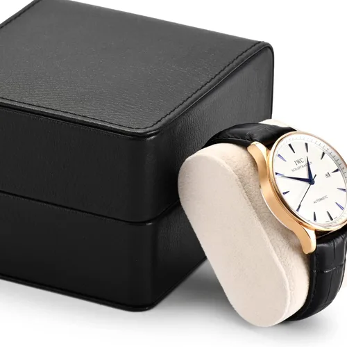 Miniatura 4 de Caja de regalo de reloj de cuero PU negro Premium Caja de almacenamiento de reloj individual con caja de reloj de pulsera de almohada extraíble
