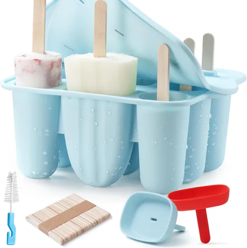 Moldes de Paletas para Niños, 9 Piezas Moldes de Paletas de Silicona Sin BPA Fabricante de Paletas Moldes de Polos de Hielo Fabricante de Polos de 9