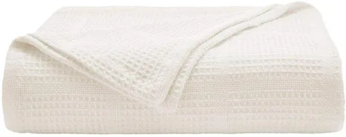Miniatura 10 de Kenneth Cole - Manta tamaño King, manta de algodón 100% texturizado de rejilla de gofre para cama o sofá, ligera y transpirable para comodidad Negro