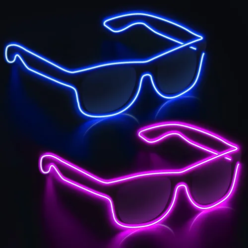 Miniatura 14 de YouRfocus Gafas inalámbricas con luz LED que brillan en la oscuridad, gafas de neón para fiestas rave, EDM, Halloween, Navidad (verde)