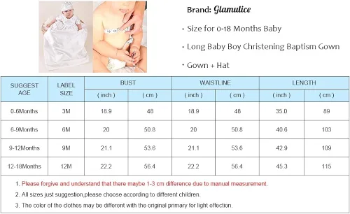 Miniatura 3 de Glamulice Vestido de bautizo para bebé y niño