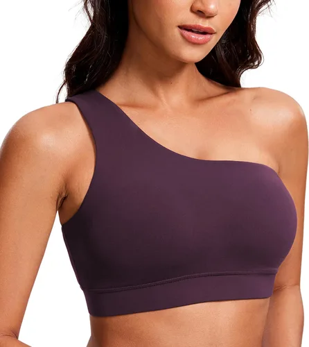 CRZ YOGA Butterluxe - Brasier deportivo de un hombro para mujer, sin mangas, con una correa, de bajo impacto, asimétrico, para entrenamiento y yoga