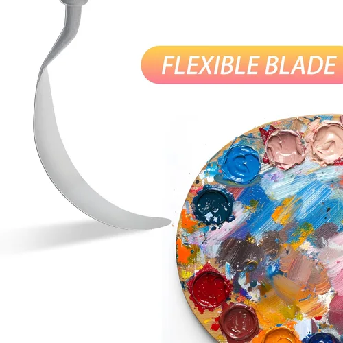 Miniatura 3 de Cuchillo de paleta grande para pintura acrílica, juego de lienzo, espátula, pala, cuchillos de pintura con mango de madera, herramientas de pintura