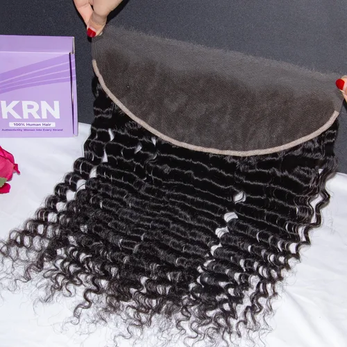 Miniatura 21 de KRN 5x5 HD Cierre de encaje, 0.1mm Ultra-delgado Invisible Cierre de encaje HD Pequeño Nudo Único Pre-arrancado con Cabello de Bebé 12A Grado
