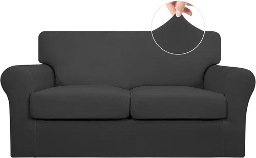 Miniatura 84 de Easy-Going Funda de sofá suave y elástica de 3 piezas para perros, funda de sofá lavable para sofá de 2 cojines separados, protector elástico