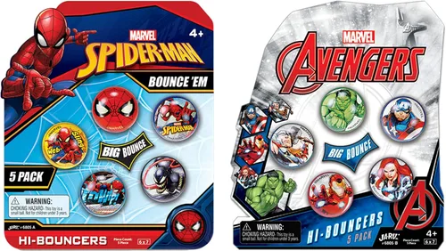JA-RU Marvel Avengers Bouncy Superballs Super Hi Bounce de 1.2 pulgadas (paquete de bolas) Hulk, Thor, Cap America y Friends Fidget Balls Juguetes