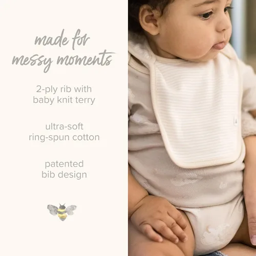 Miniatura 5 de Burt's Bees Baby Baberos unisex para bebé, trapos de baba de hombro de solapa, 100% algodón orgánico con baberos absorbentes de toalla de rizo