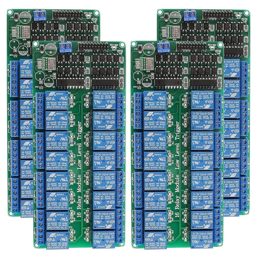 Miniatura 4 de ACEIRMC 5 V 16-canales Módulo de placa de interfaz de relé con optoacoplado LED LM2576 de alimentación para Arduino Kit de bricolaje PiC ARM AVR