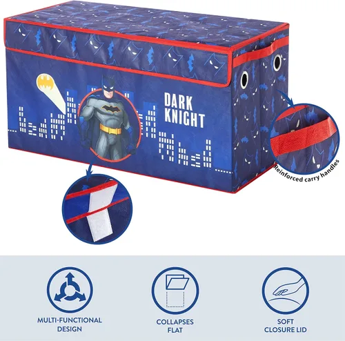 Miniatura 3 de Idea Nuova Batman - Baúl plegable de almacenamiento de juguetes para niños, duradero con tapa suave, 28.5 x 14.5 x 16 pulgadas