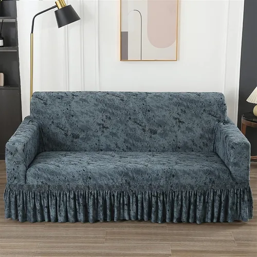 Miniatura 11 de MIPOPS Funda de sofá estampada elástica para sillón, fundas con patrón con falda lavable, protector de muebles de elastano para sala de estar