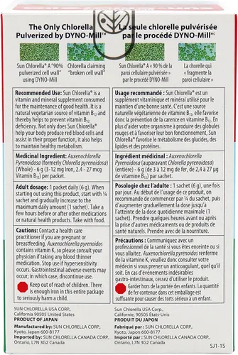 Miniatura 2 de Sun Chlorella Suplemento superalimento de algas verdes en polvo que apoya el bienestar de todo el cuerpo, la defensa inmunológica, la salud