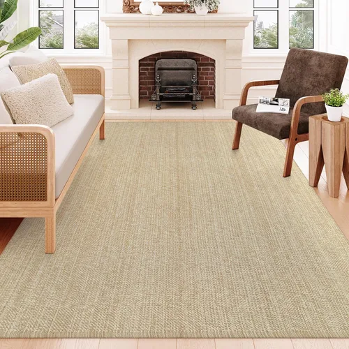 Miniatura 11 de Collive - Tapete de pasillo de cocina, 2 x 4.3 pies, tejido a mano, reversible, lavable, de algodón, color blanco/beige, para baño, pasillo