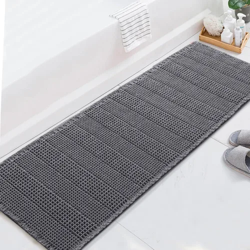 Miniatura 40 de H.VERSAILTEX Alfombra de baño de goma eva súper absorbente, alfombras de baño antideslizantes para piso de baño, alfombras de baño lavables a Crema