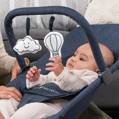 Miniatura 6 de Mecedora portátil Baby Delight Alpine Deluxe para bebés, 0 – 6 meses, tela acolchada en color índigo Índigo acolchado
