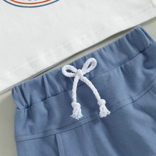 Miniatura 6 de Conjunto de ropa patriótica con estampado americano para el 4 de julio para bebé y niño del 4 de julio