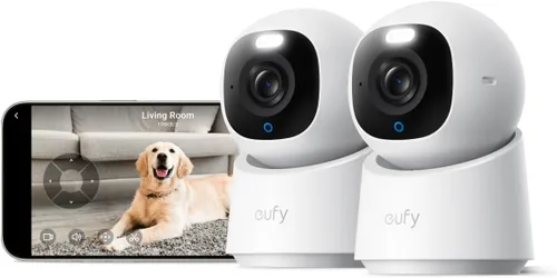eufy Indoor Cam E30 Kit de 2 Cámaras, Última Generación, Cámara de Seguridad 4K UHD, Cámara para Mascotas/Perros/Bebé con Aplicación de Teléfono,