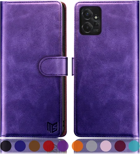 Miniatura 12 de SUANPOT Funda tipo cartera para Motorola (Moto G Power 2023) 【Bloqueo RFID】 Soporte para tarjetas de crédito, funda de piel sintética con tapa