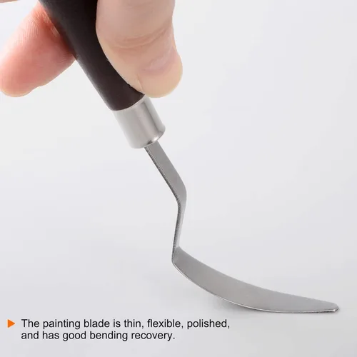 Miniatura 5 de HARFINGTON 2 cuchillos de paleta No.19 de 0.335 in de ancho de acero inoxidable pequeña espátula puntiaguda cuchillo de paleta de pintura con mango