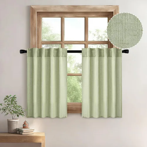 Miniatura 28 de MIULEE Cortinas de lino blanco de 108 pulgadas de largo para dormitorio, sala de estar, cortinas de ventana con textura de lino suave y grueso, Lino