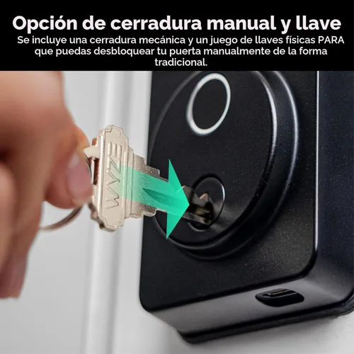 Miniatura 11 de Wyze Auto-Lock Bolt v2, cerradura inteligente de entrada sin llave con huella dactilar, escáner de aprendizaje AI con Wi-Fi, cerrojo de puerta