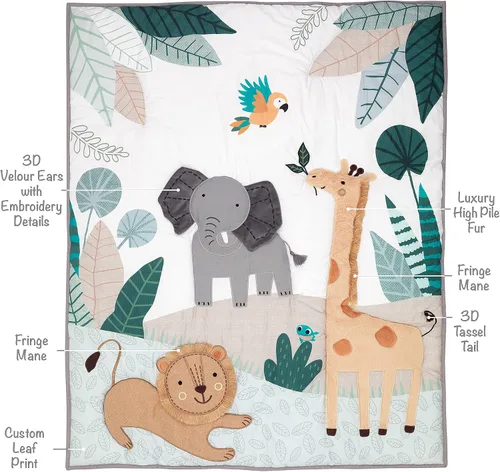 Miniatura 3 de Lambs & Ivy Jungle Friends - Juego de ropa de cama de 5 piezas para cuna de bebé