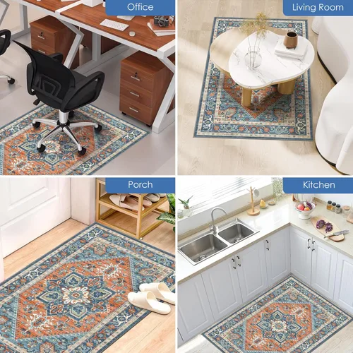 Miniatura 7 de Vicview - Tapete vintage para silla de oficina para suelo de madera dura, 36 x 48 pulgadas, tapete antideslizante para debajo del escritorio