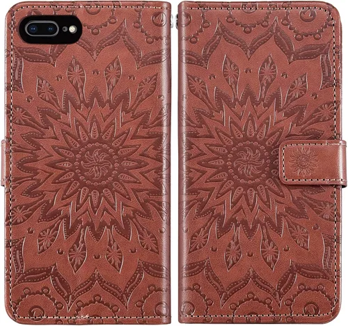 Miniatura 5 de Funda de teléfono para iPhone 7plus 8plus 7/8 Plus con protector de pantalla de vidrio templado, funda de cuero con tapa para tarjetero, accesorios