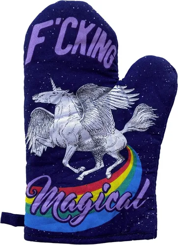 Miniatura 2 de Crazy Dog T-Shirts Fcking - Guante mágico para horno, divertido y mítico unicornio caballo de cocina, divertido diseño gráfico, utensilios de cocina