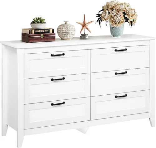 Miniatura 10 de WLIVE Wood Dresser for Bedroom, Wide Chest of Drawers with Metal Handle for Living Room, Hallway