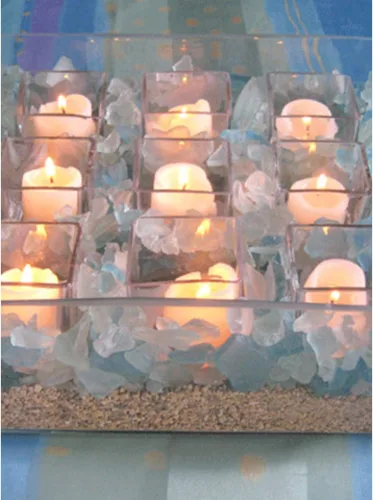 Miniatura 5 de WGV - Jarrón de cristal en forma de cubo a granel, portavelas, 3 x 3 x 3 pulgadas, contenedor transparente elegante con decoración floral