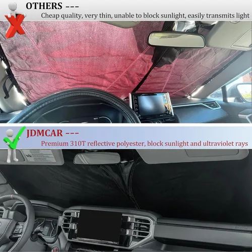 Miniatura 2 de Parasol para parabrisas de Toyota Rav4, accesorios 2019-2025, plegable con ajuste personalizado para ventana delantera, protector de visera de sol