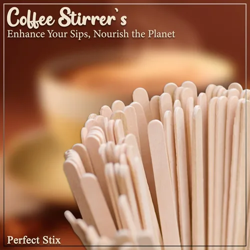 Miniatura 5 de Perfect Stix FS204 vara mezcladora de madera para café, 7 1/2" de largo, 1000