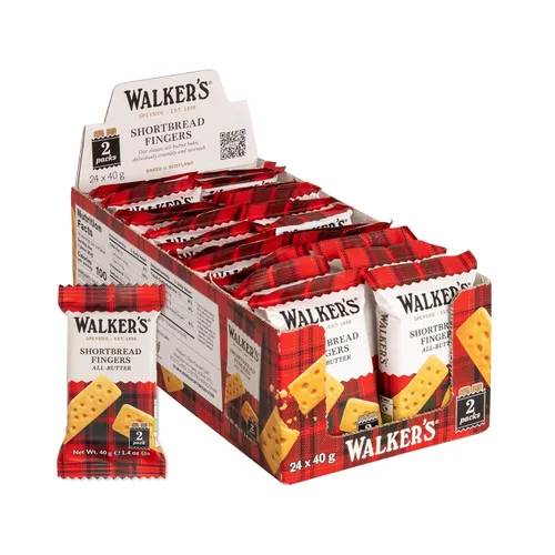 Walker's Shortbread Fingers, galletas de mantequilla pura, 1.4 onzas (paquete de 24)