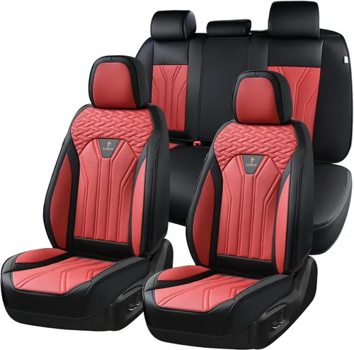Miniatura 11 de FLORICH Fundas de asiento para automóviles, fundas de asiento impermeables, fundas de asiento de cuero para automóvil, paquete de 2, protector