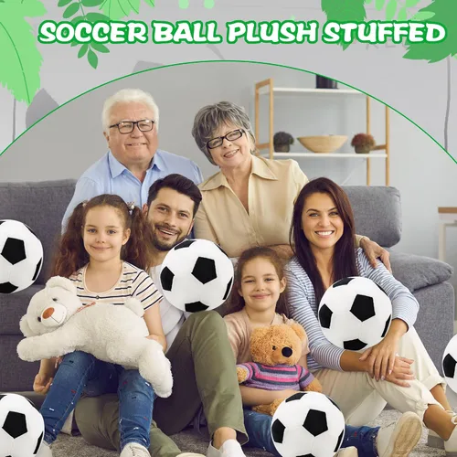 Miniatura 6 de Paquete de 2 almohadas de felpa para pelota de fútbol, esponjoso, juguete de pelota de fútbol, almohadas deportivas suaves para decoración