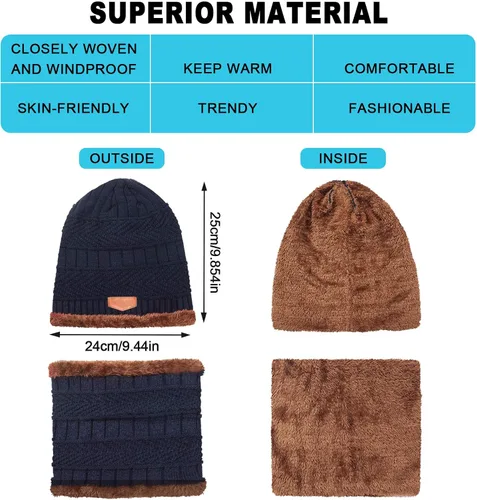 Miniatura 2 de Conjunto de guantes de invierno con forro polar para hombre y mujer